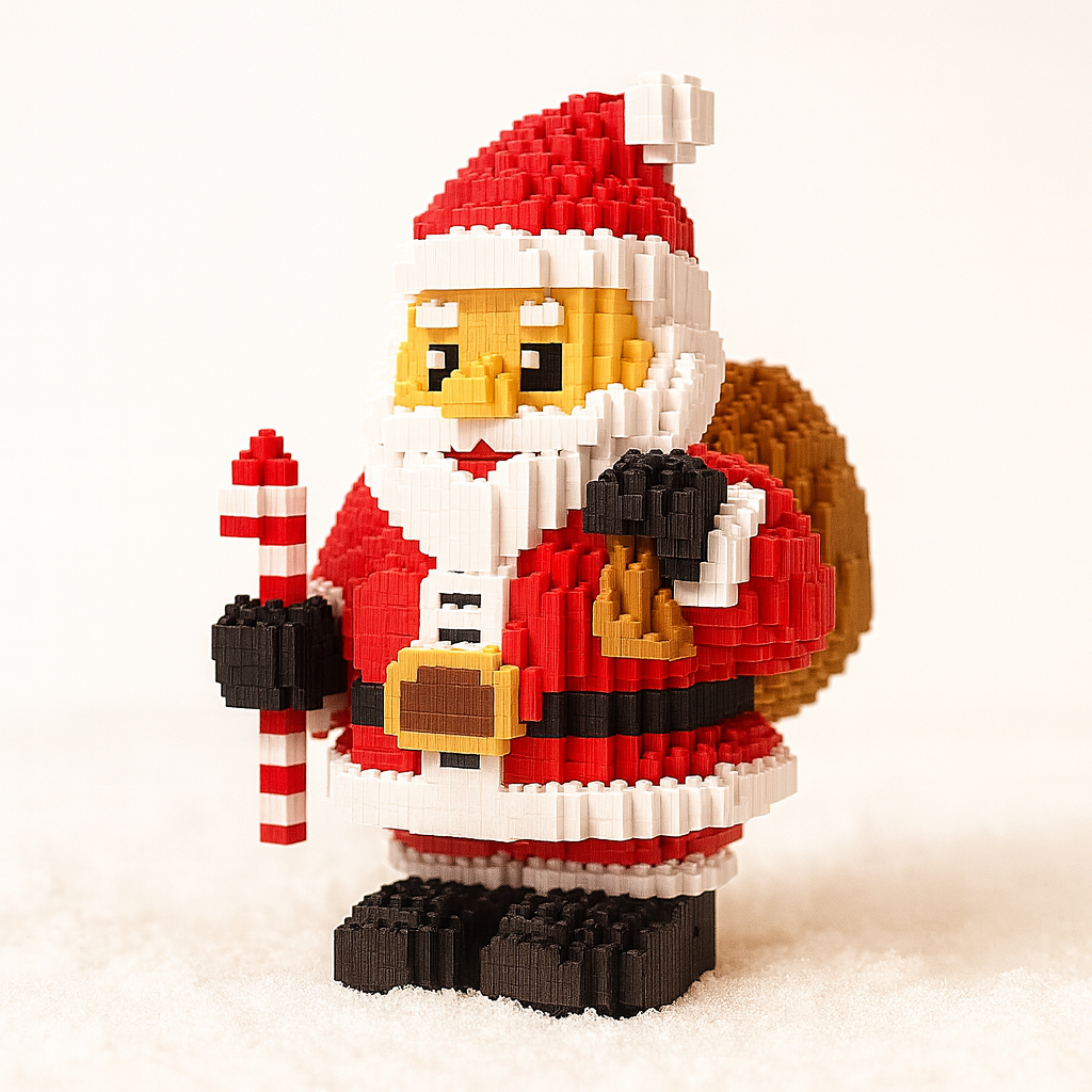 Santa Claus with Candy Cane | Building Blocks