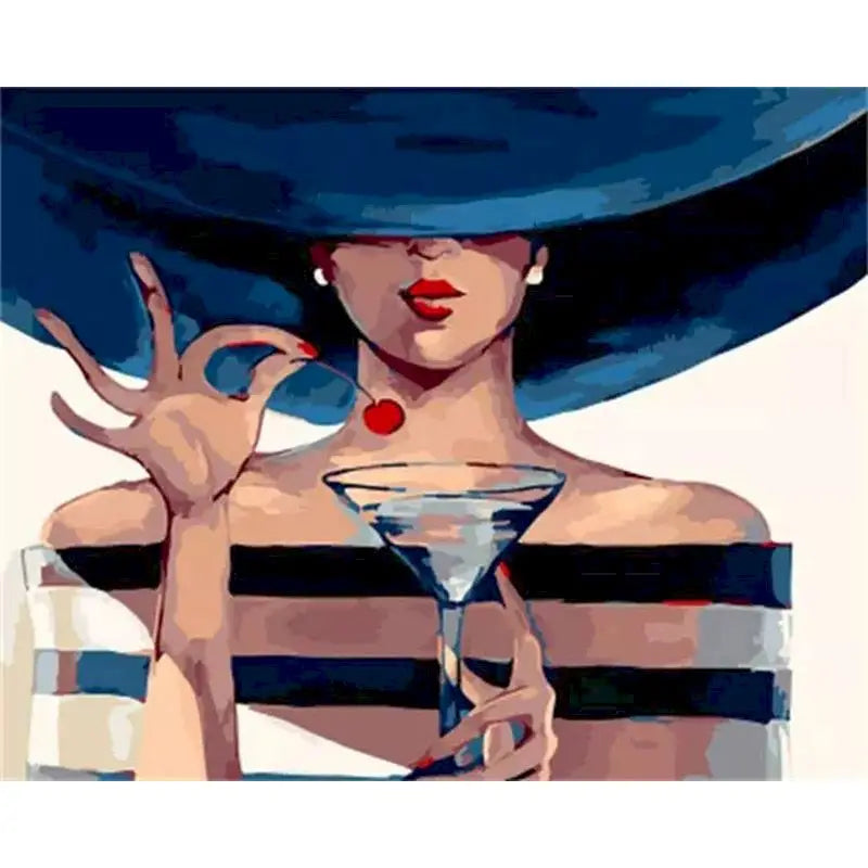 Woman with Martini | Number Painting