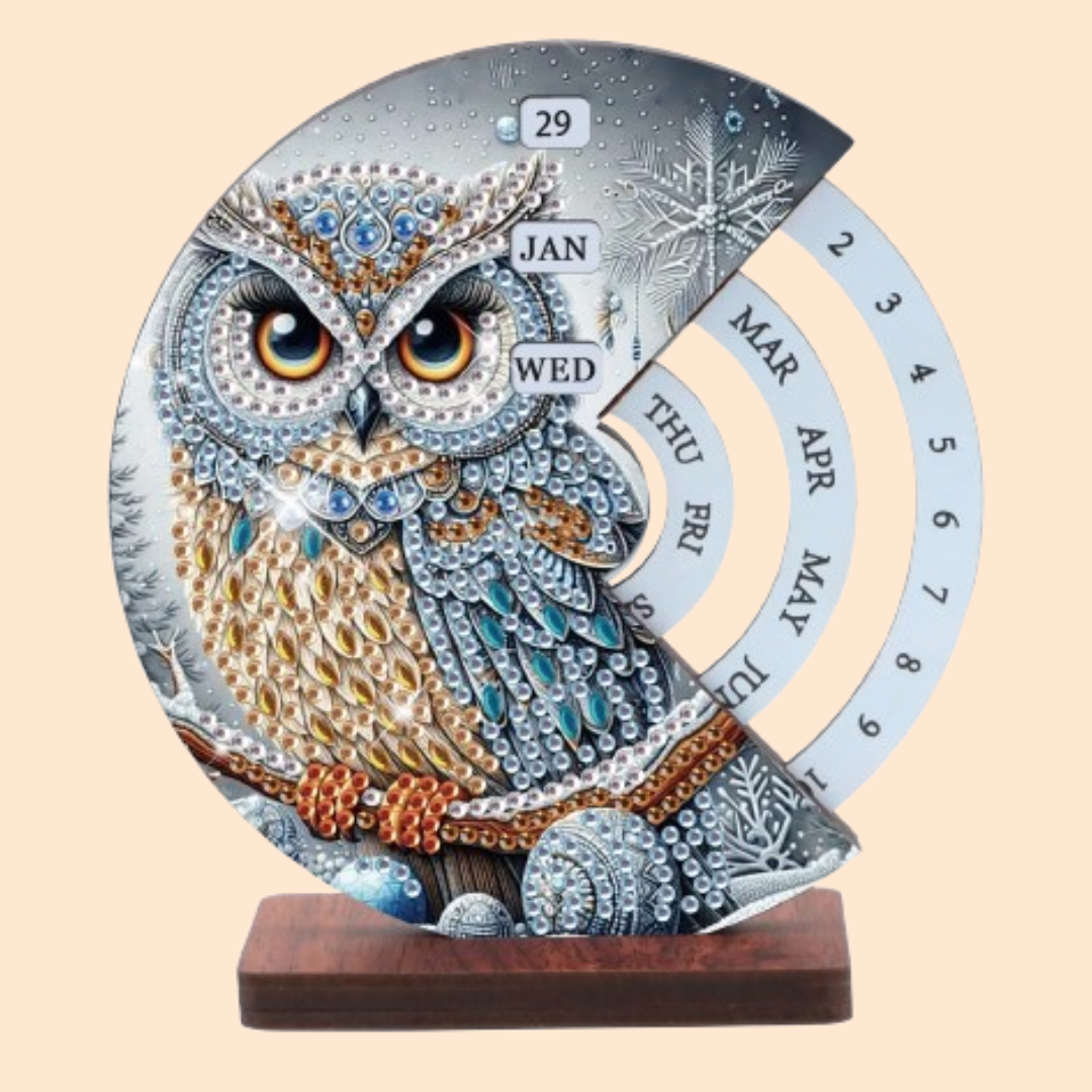Gray Owl | Calendar | Diamond Painting
