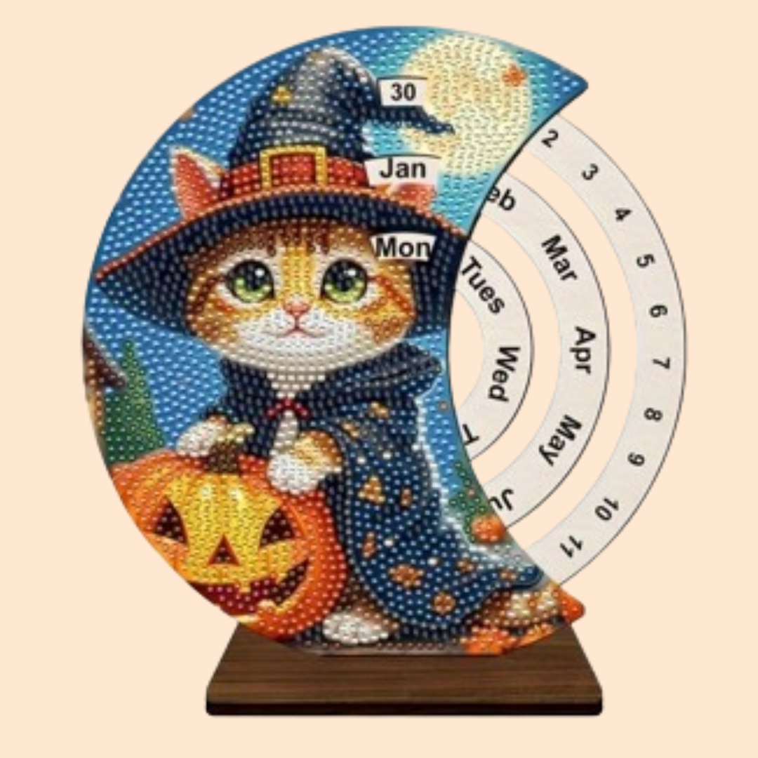 Cat with pumpkin | Calendar | Diamond painting