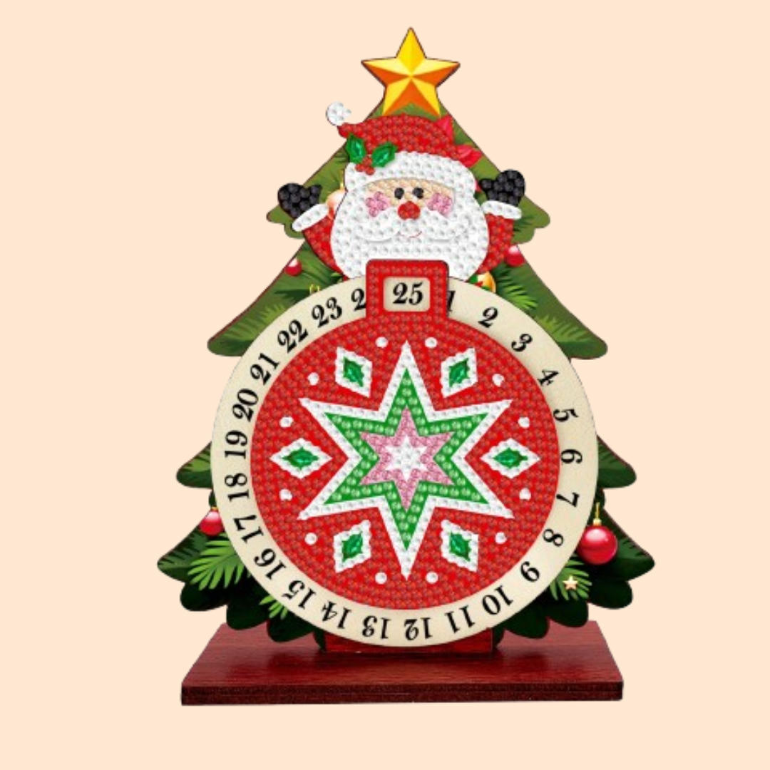 Santa Claus in Christmas Tree | Calendar | Diamond Painting