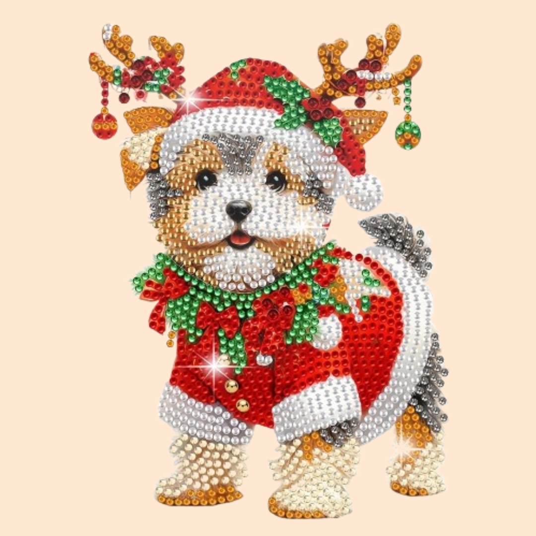 Moving Christmas Dog | Diamond Painting