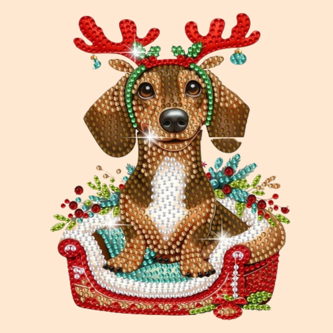 Moving Dog in Basket | Diamond Painting