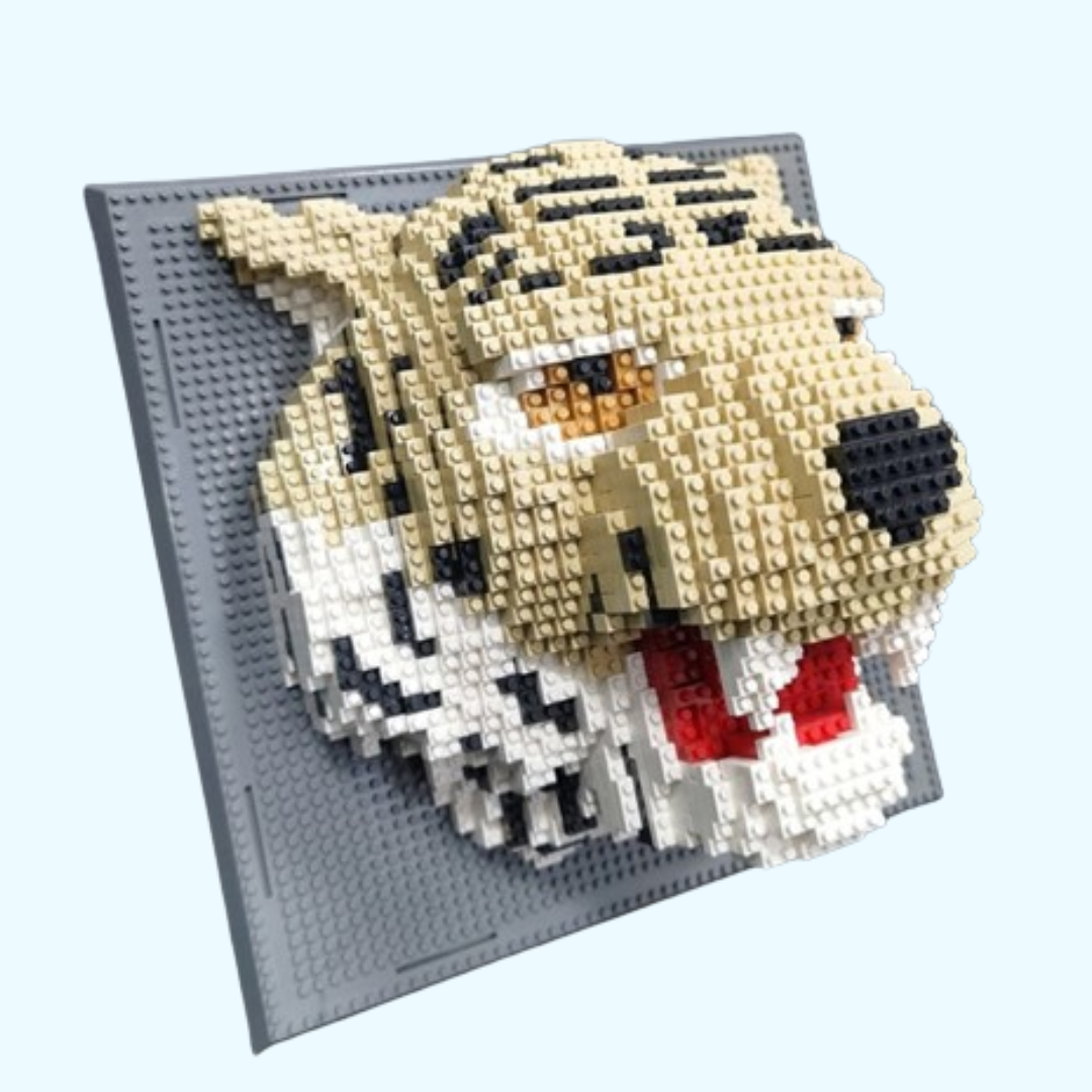 Tiger on construction plate | Building blocks