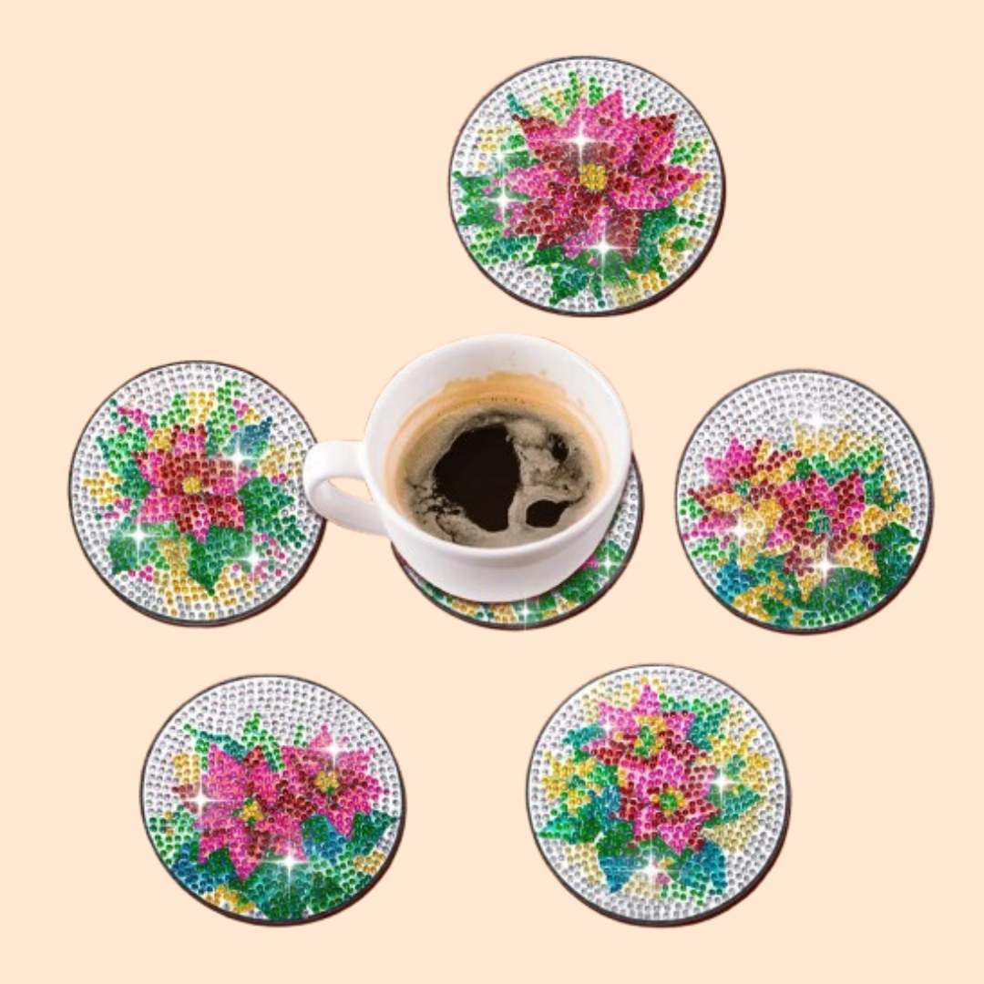 Flowers Coasters | Diamond Painting