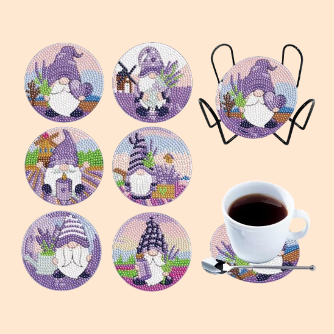 Gnome Coasters | Diamond Painting