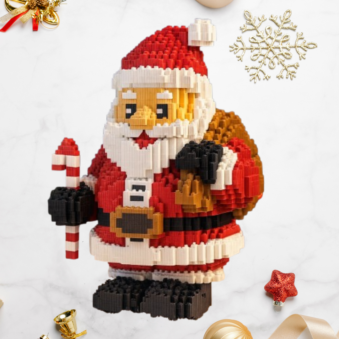 Santa Claus with Candy Cane | Building Blocks
