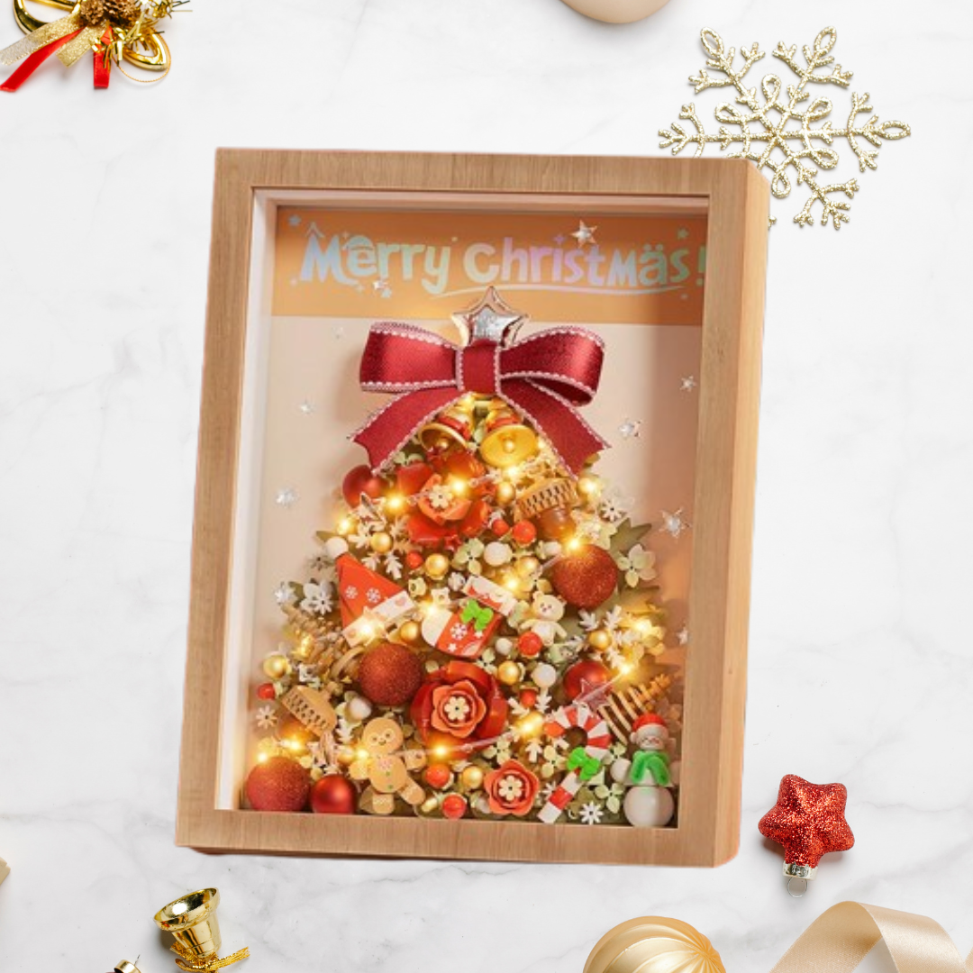 Christmas tree in photo frame | building blocks