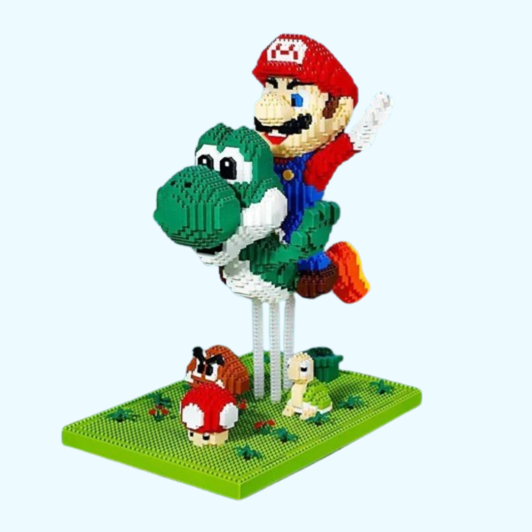 Flying green dinosaur and red plumber | Building blocks