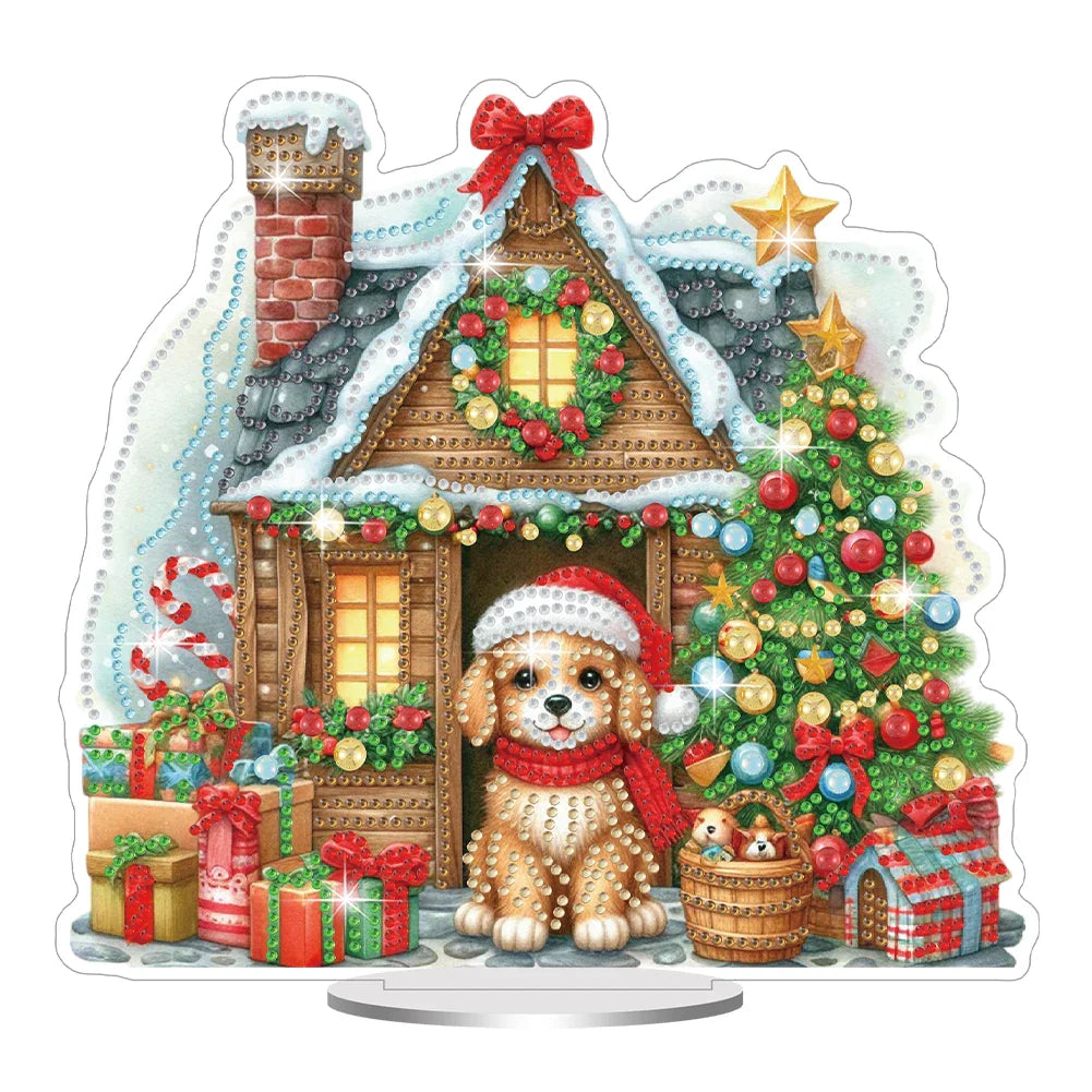 5D Puppy for Christmas House | Diamond Painting