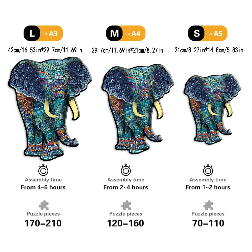 Blue Elephant | Wooden Puzzle