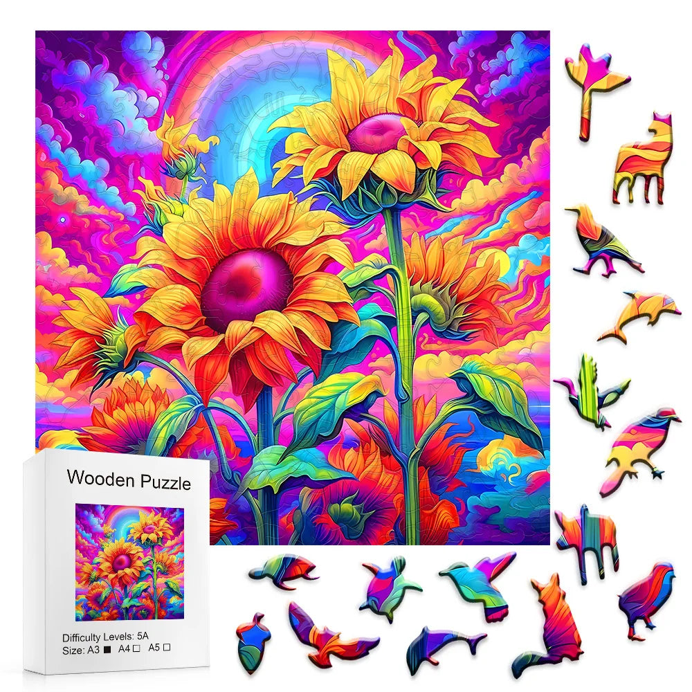 Joyful Sunflowers | Wooden Puzzle
