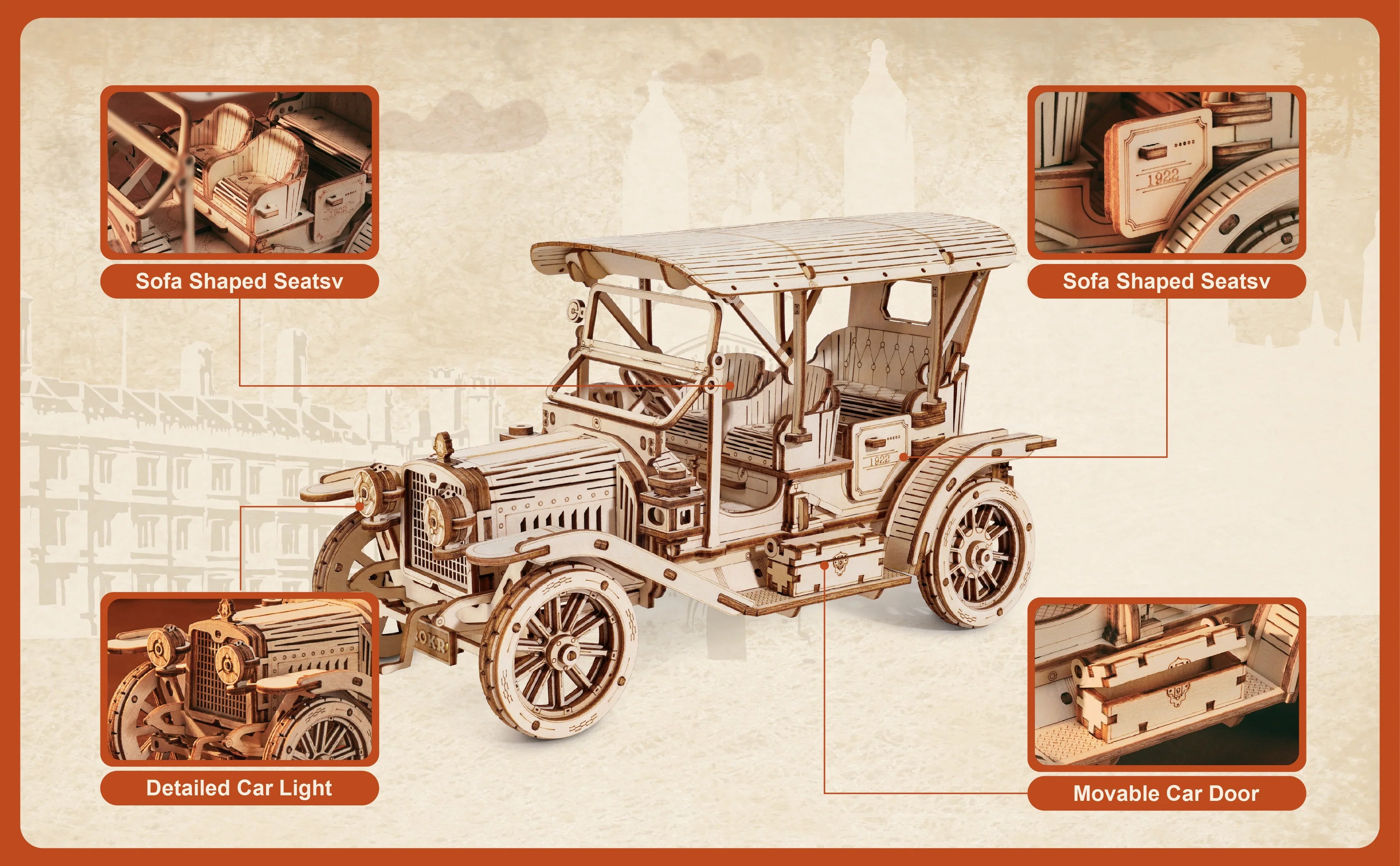 Vintage Auto | Wooden Construction Kits