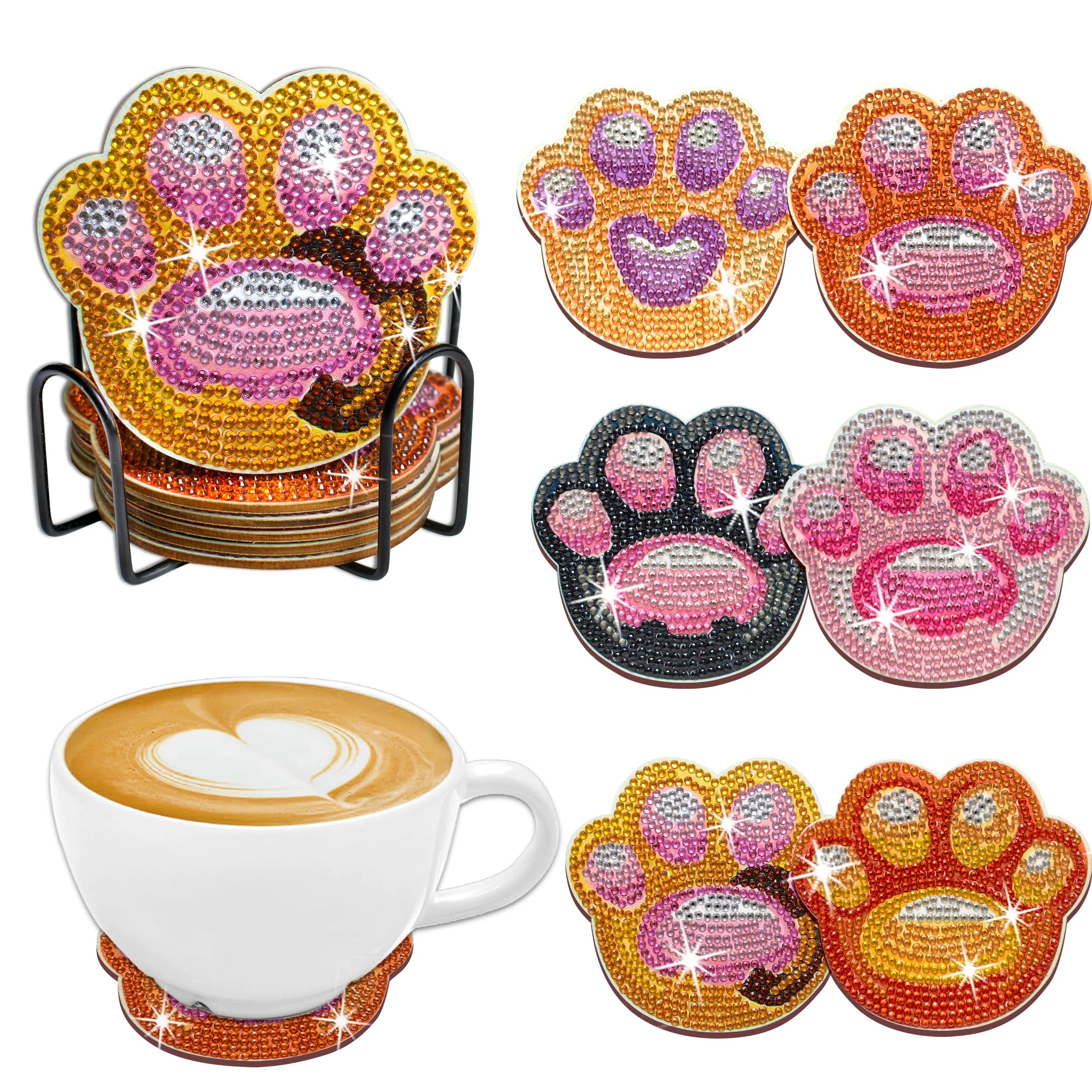 Dog Paw Coasters | Diamond Painting