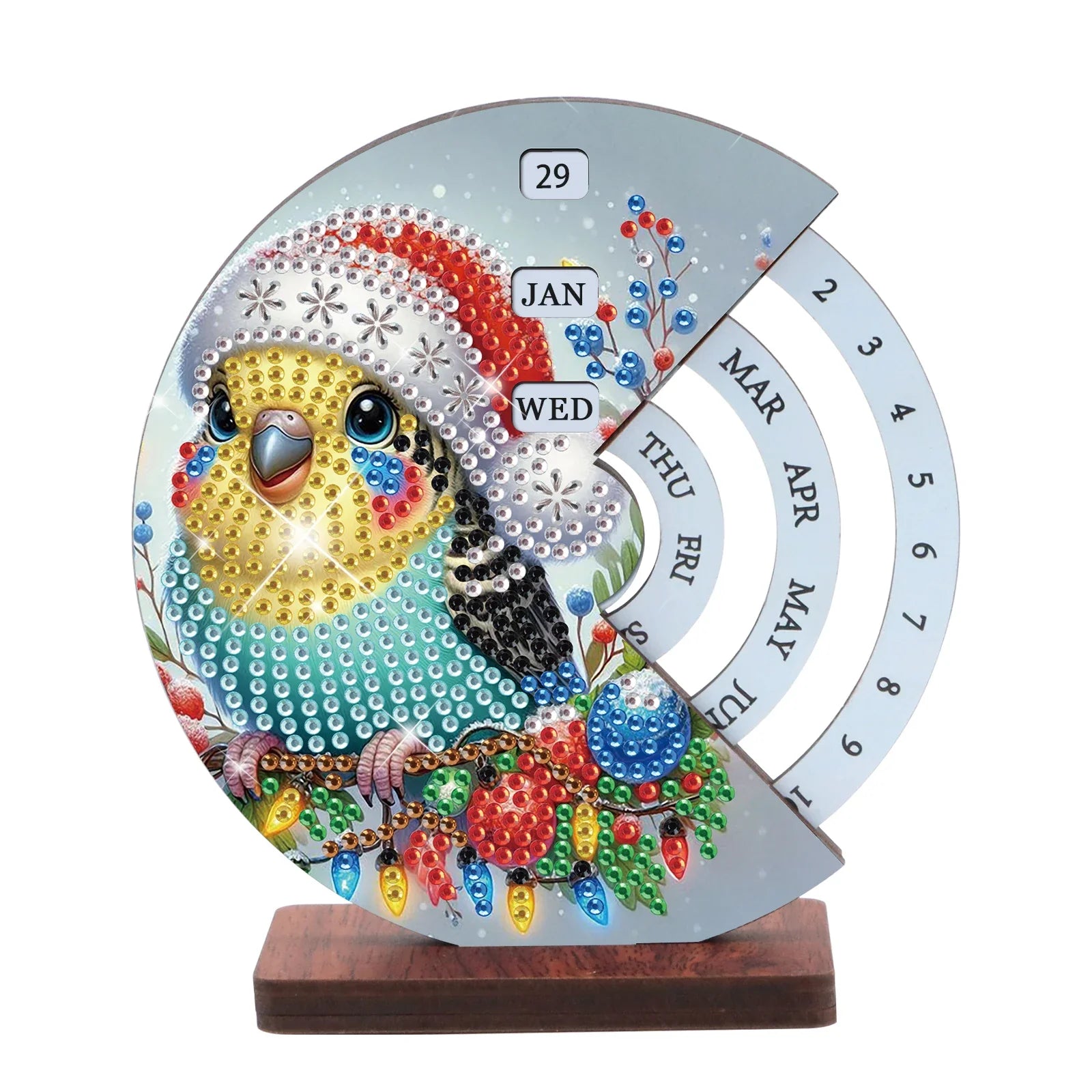 Bird with Christmas hat | Calendar | Diamond painting