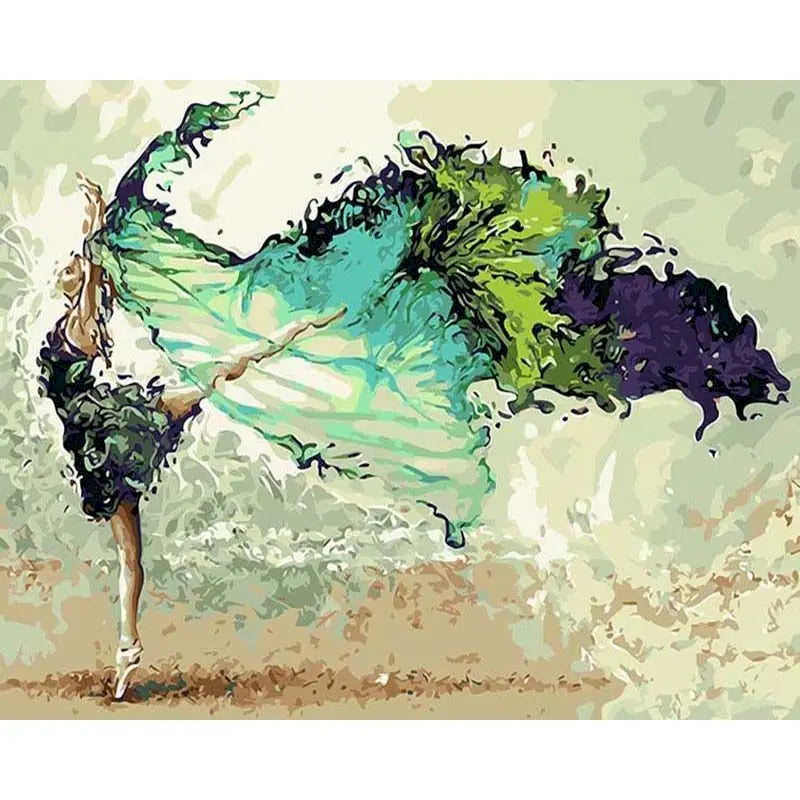 Green Ballerina | Paint by Numbers