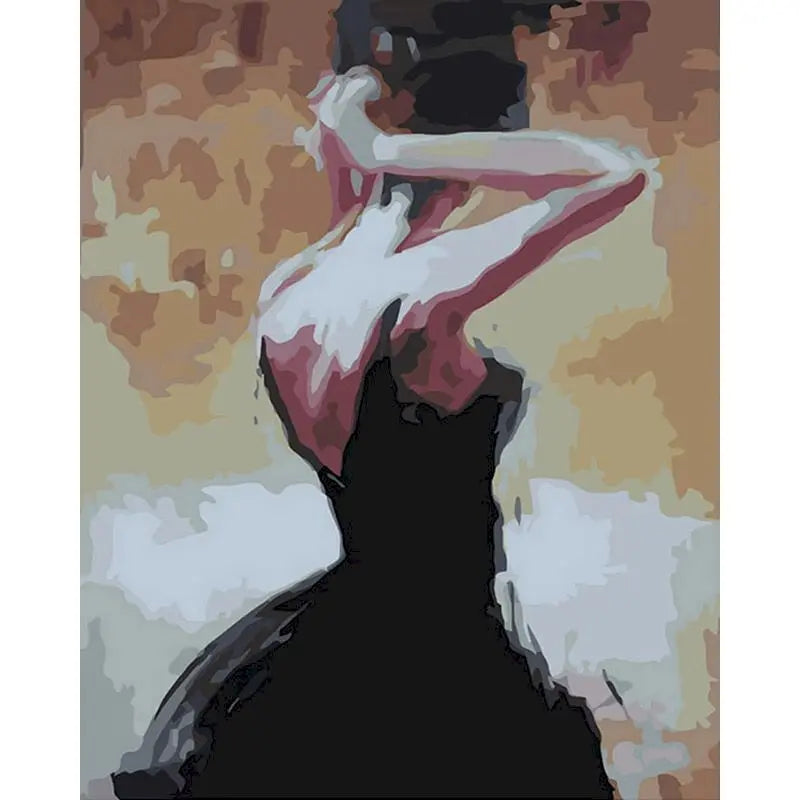 Woman in Black Dress | Painting by Numbers