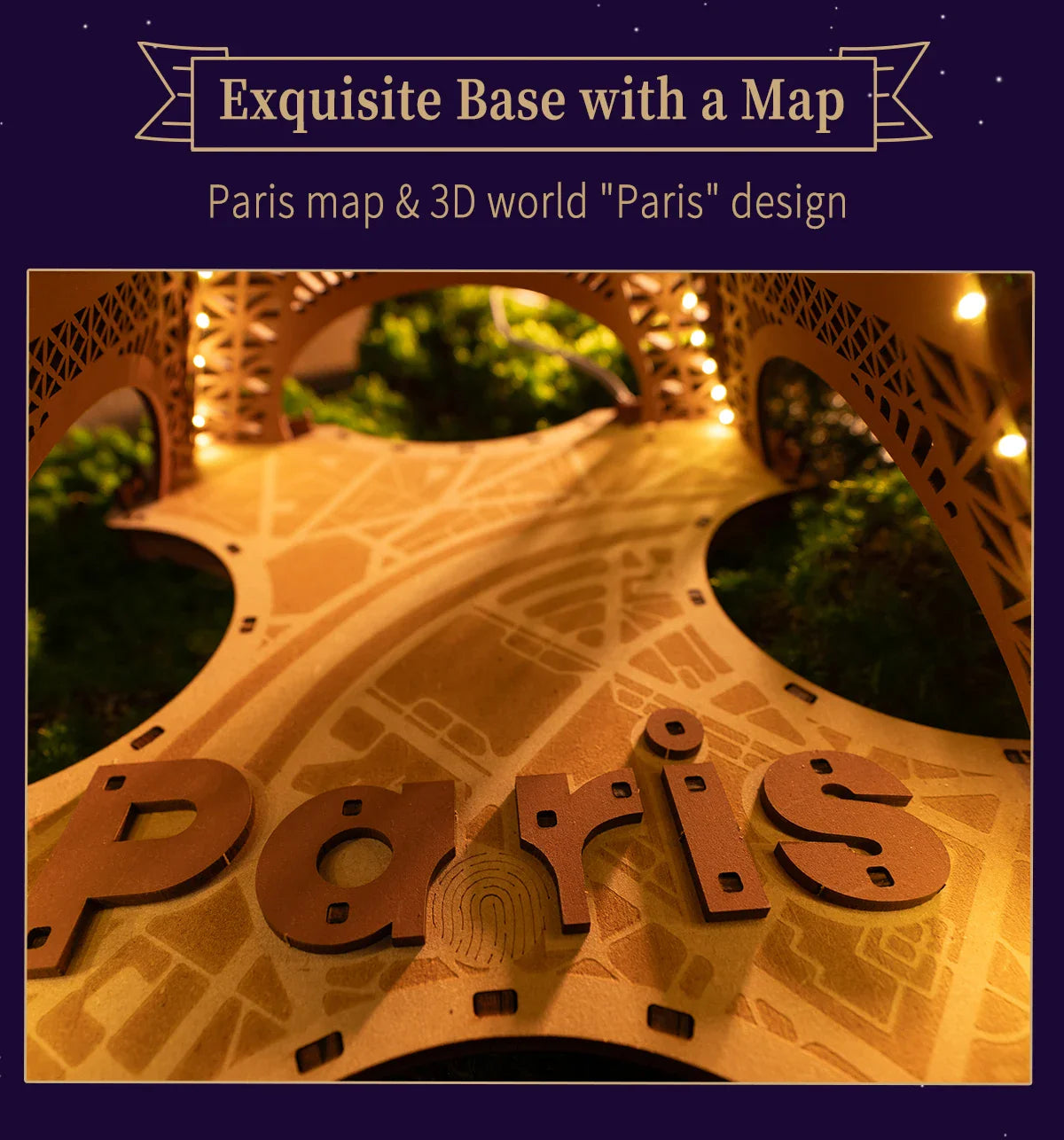 Eiffel Tower at Night | Wooden Construction Kits