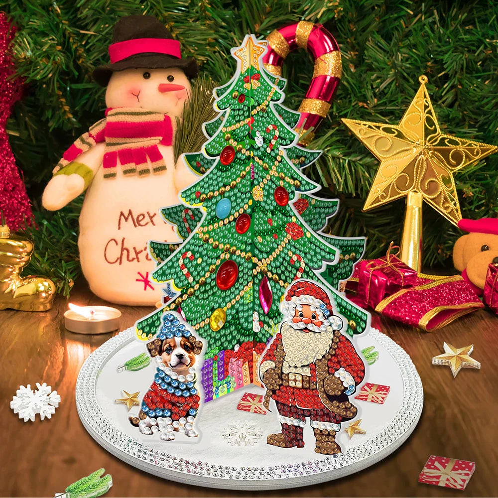 3D Santa Claus next to the Christmas tree | Diamond painting