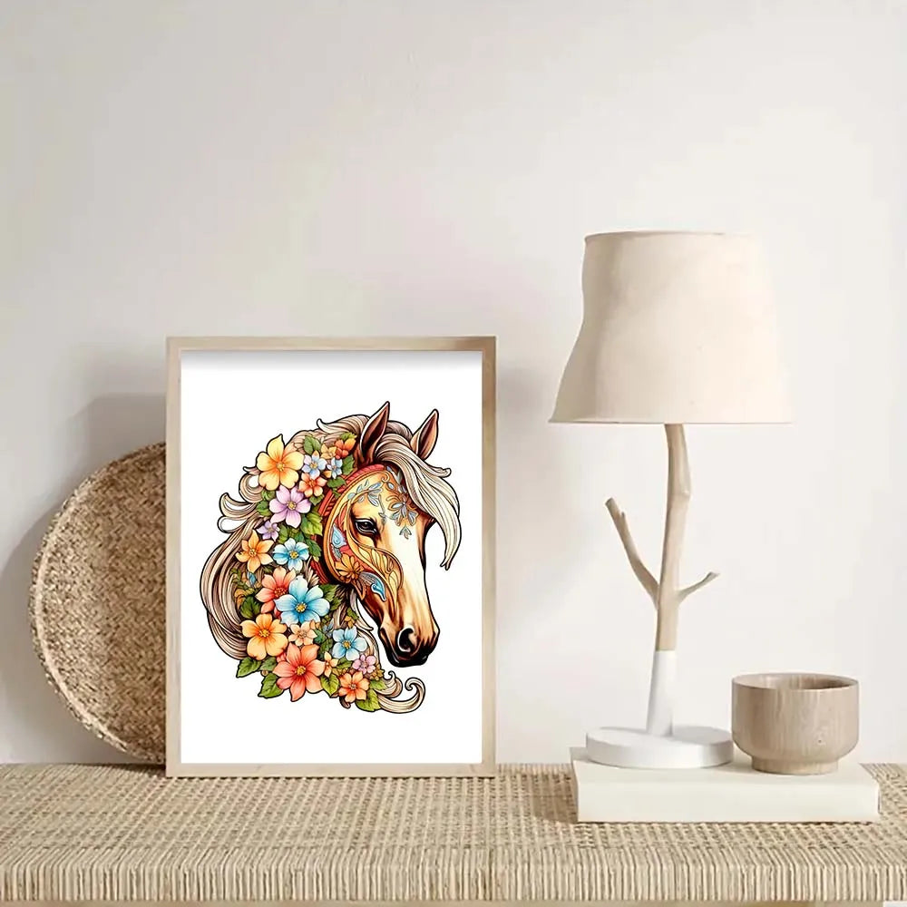 Horse with Flowers | Wooden Puzzle