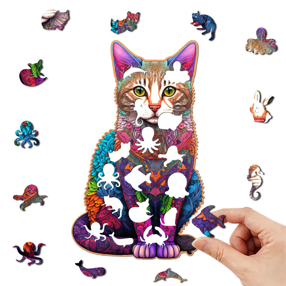 Colorful Cat | Wooden Puzzle