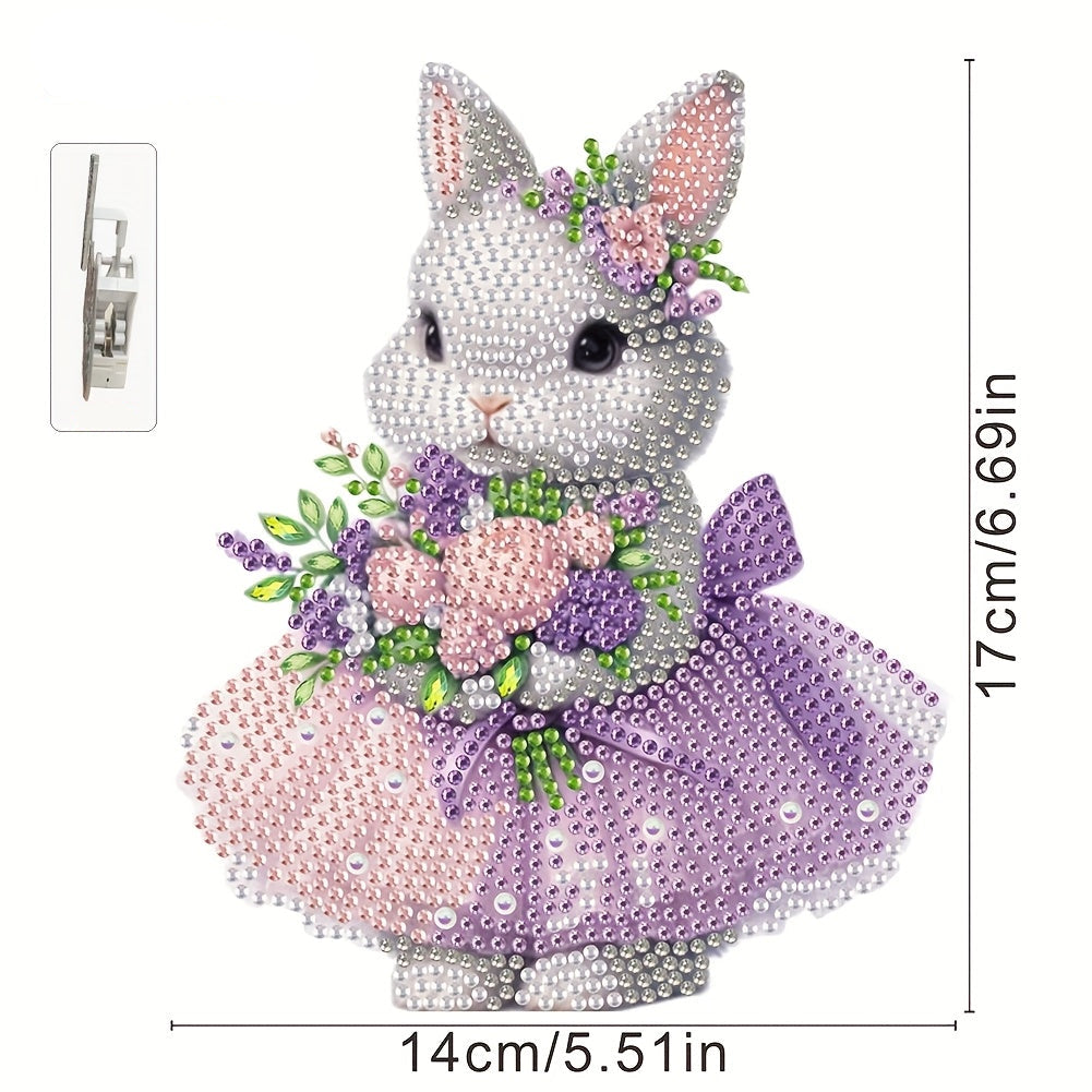 Moving rabbit in dress | Diamond painting