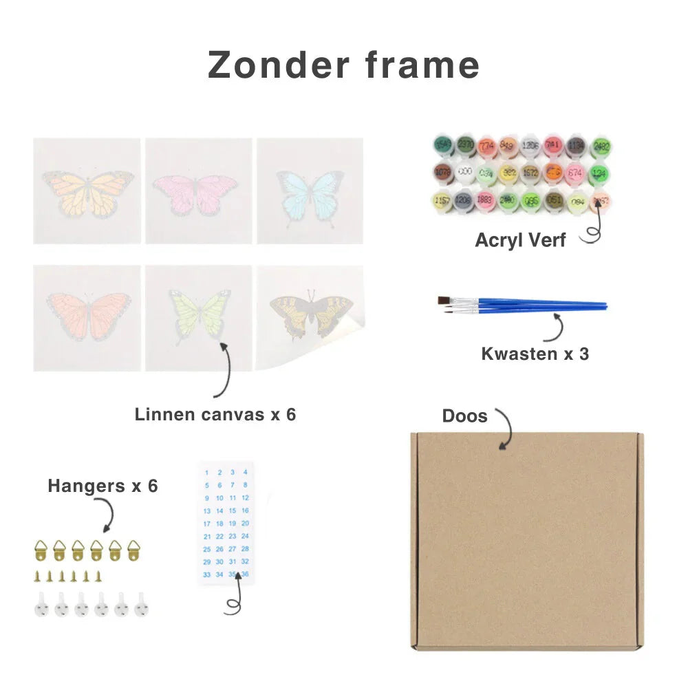 6 Mini Paintings | Colorful Cocktail Collection | paint by numbers