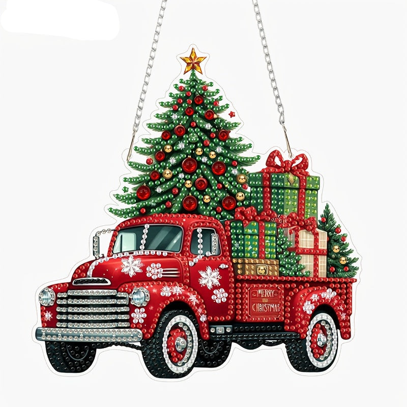 Decorative Hanger | Christmas Truck | Diamond Painting