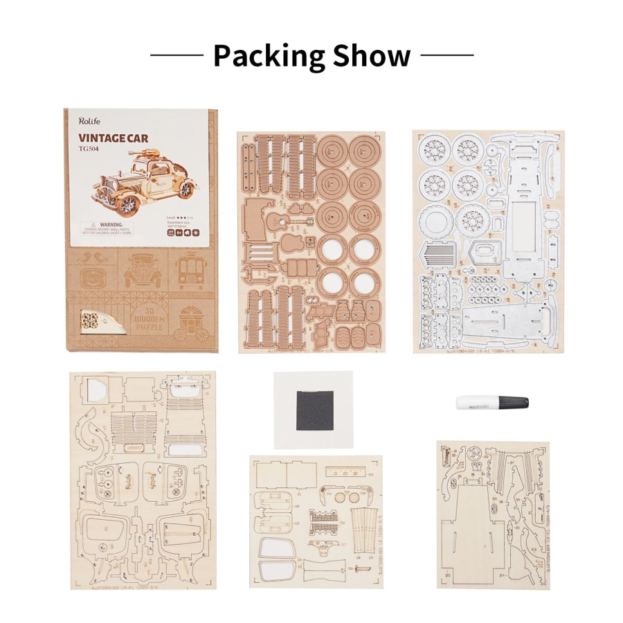 Vintage Auto | Wooden Construction Kits