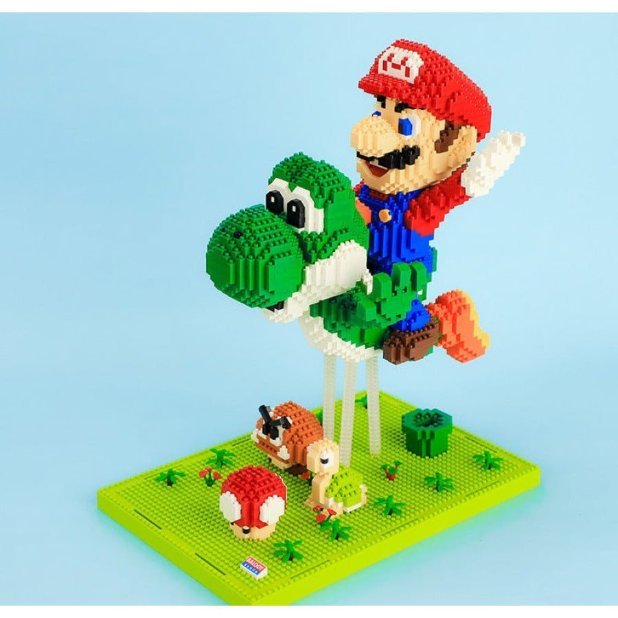 Flying green dinosaur and red plumber | Building blocks