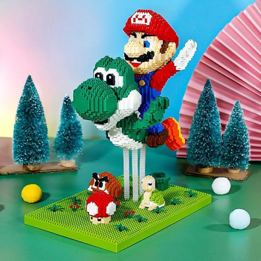 Flying green dinosaur and red plumber | Building blocks