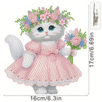 Moving cat in a dress | Diamond painting