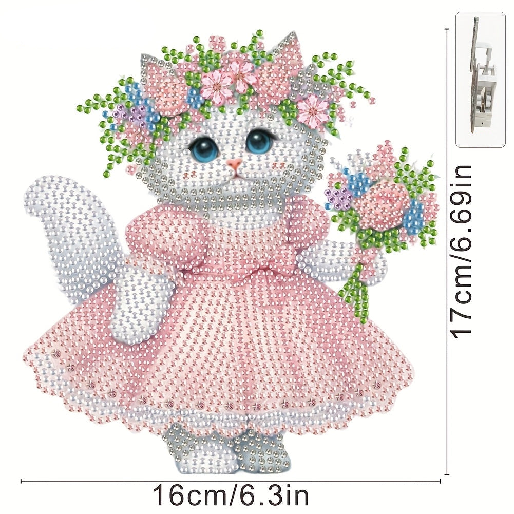 Moving cat in a dress | Diamond painting