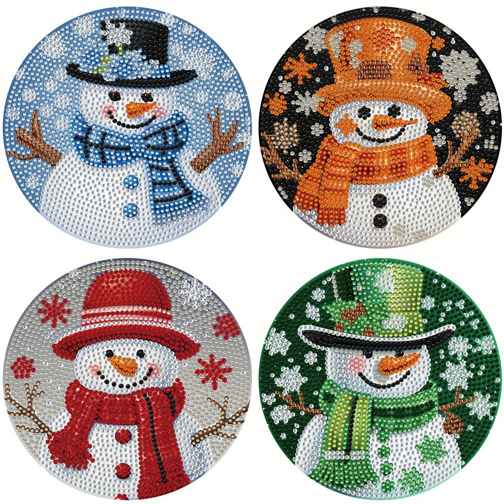 Snowman placemats | 4 pieces | Diamond painting