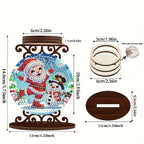 Santa Claus with Snowman | Candle Holder | Diamond Painting