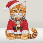 Moving cat with Santa hat | Diamond painting