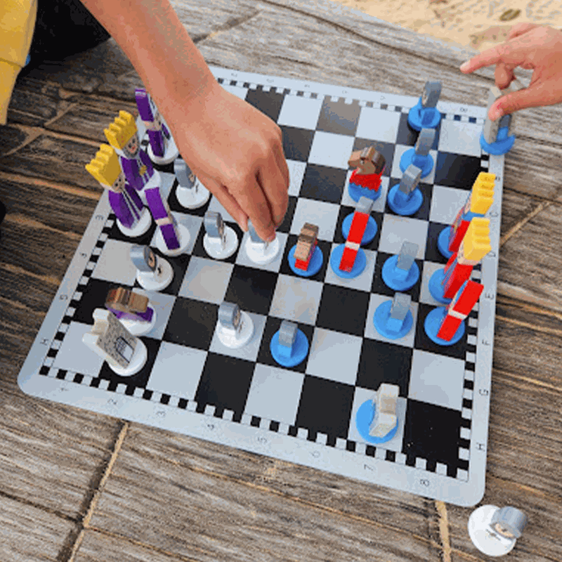 Educational Wooden Cartoon Chess Set