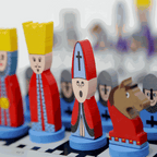 Educational Wooden Cartoon Chess Set - Halloween Collection