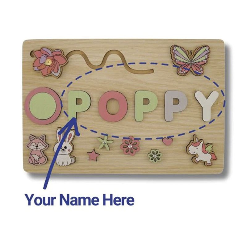Custom Name Montessori Wooden Board - Halloween Collection