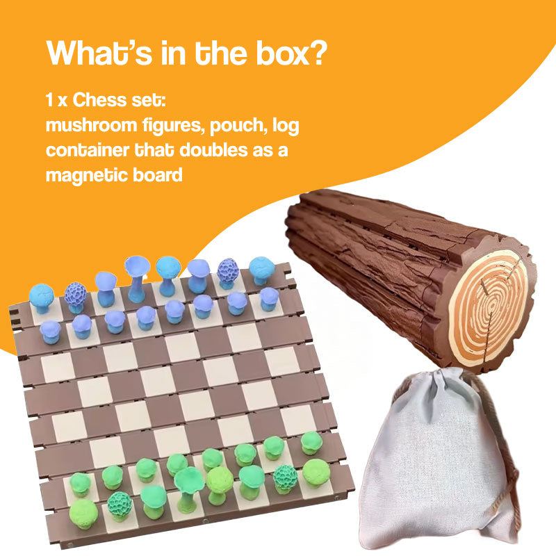 Magnetic Mushroom-Themed Chess Set