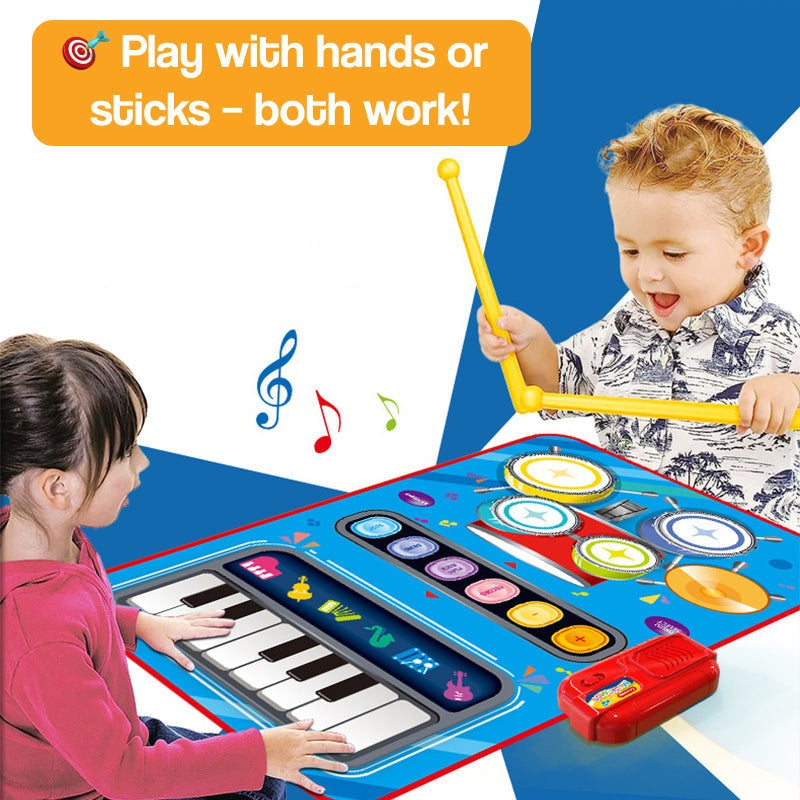 Interactive Music Maestro Non-Slip Play Mat Set with Drumsticks