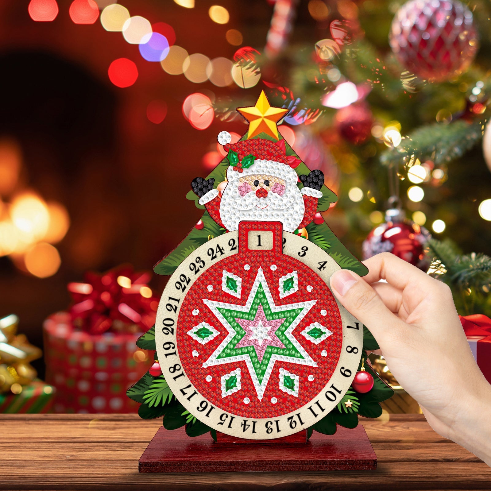 Santa Claus in Christmas Tree | Calendar | Diamond Painting