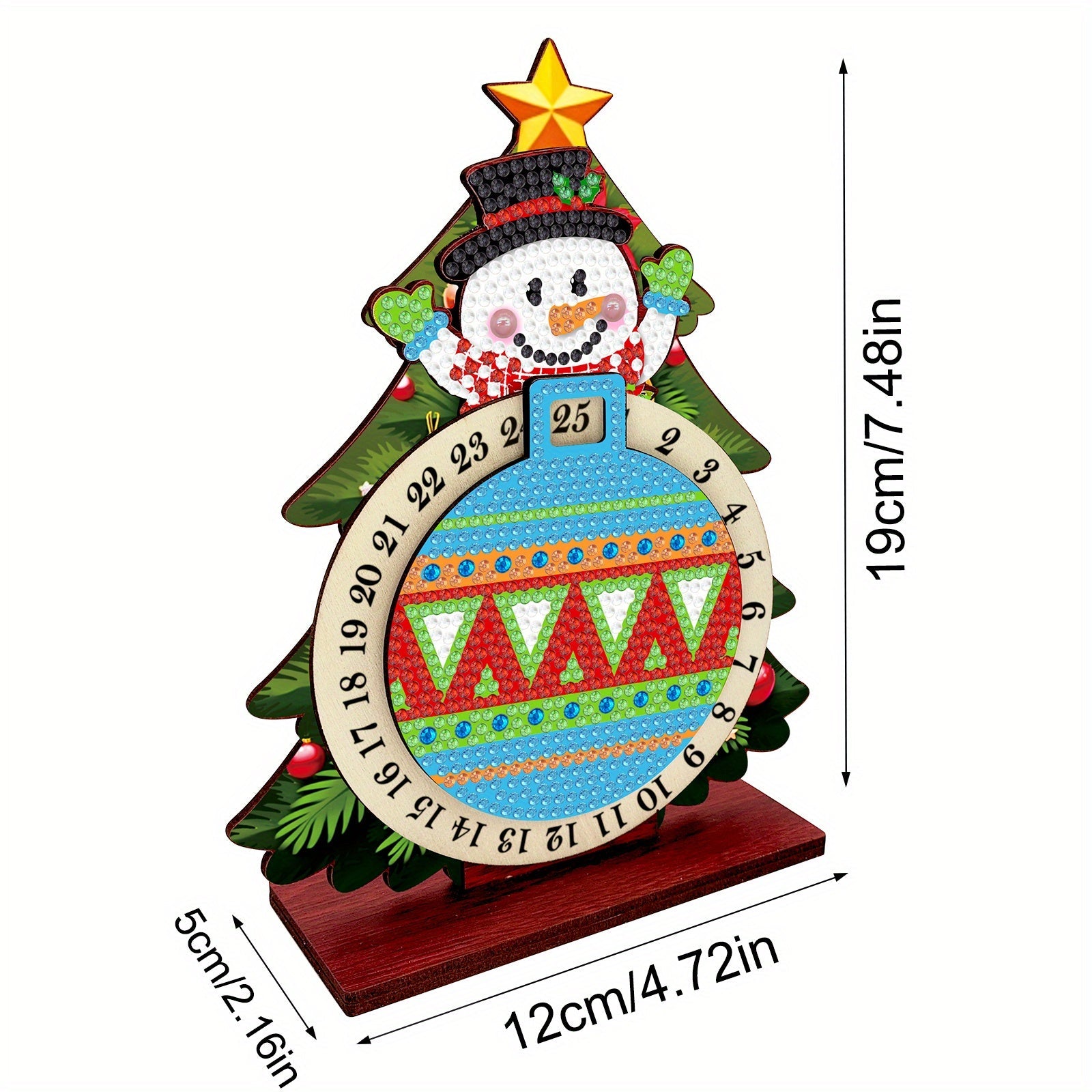 Snowman in Christmas Tree | Calendar | Diamond Painting