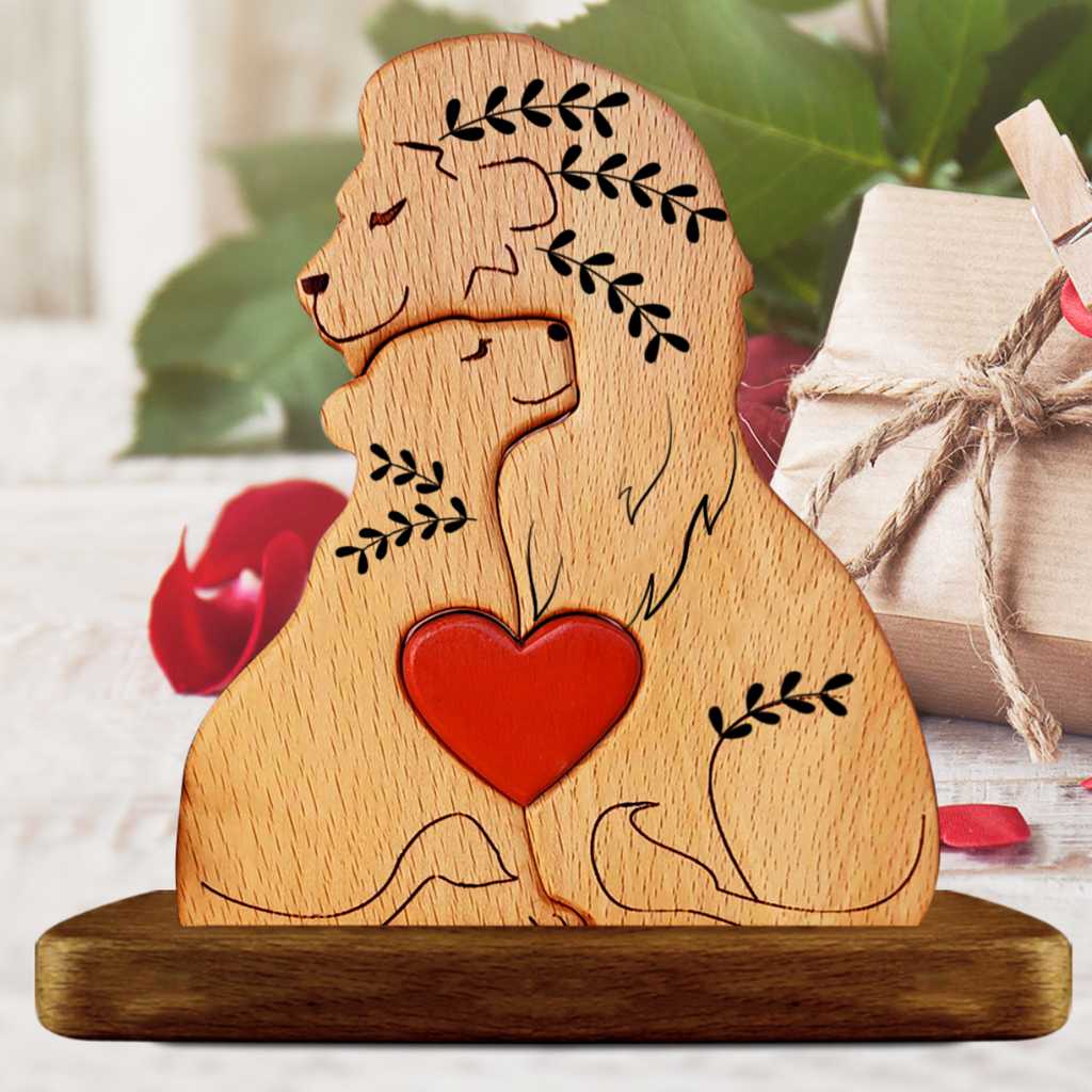 Lion Couple | Wooden Lion Family