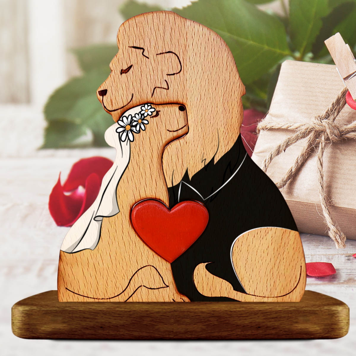 Lion Couple | Wooden Lion Family