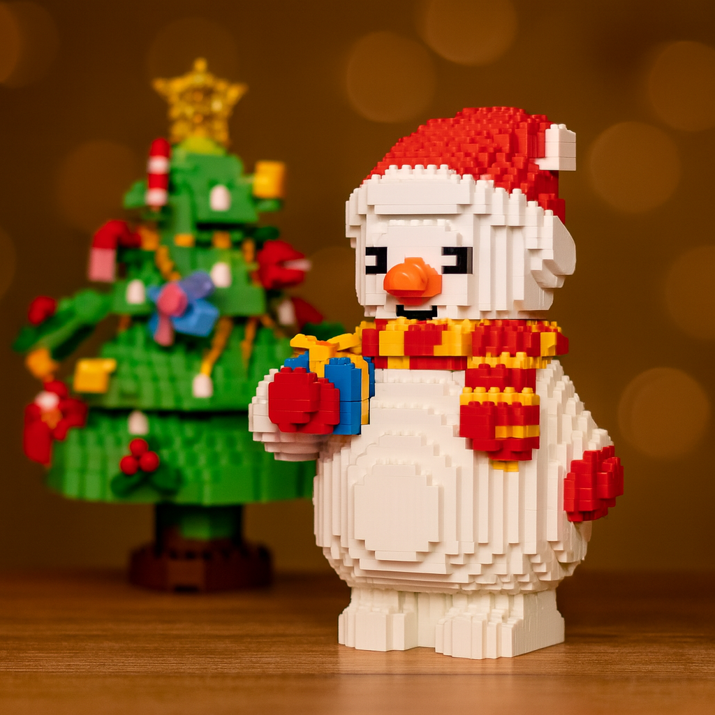 Snowman with Scarf | Building Blocks