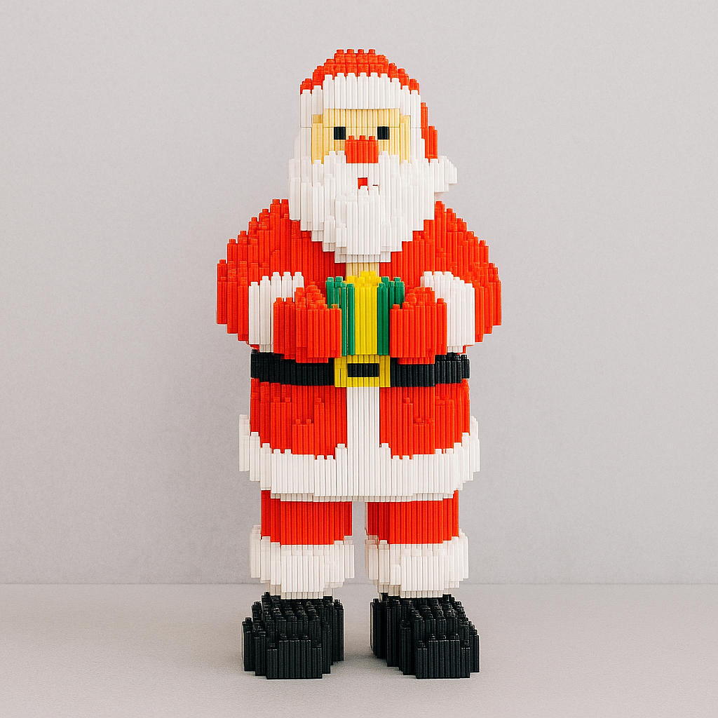 Santa Claus with Gift | Building Blocks