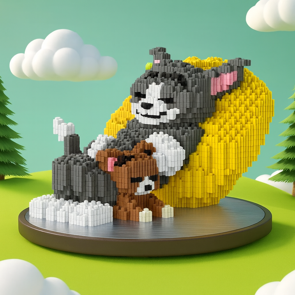 Sleeping Cat & Mouse | Building Blocks