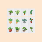 12 Mini Diamond Paintings | Plants | Diamond Painting