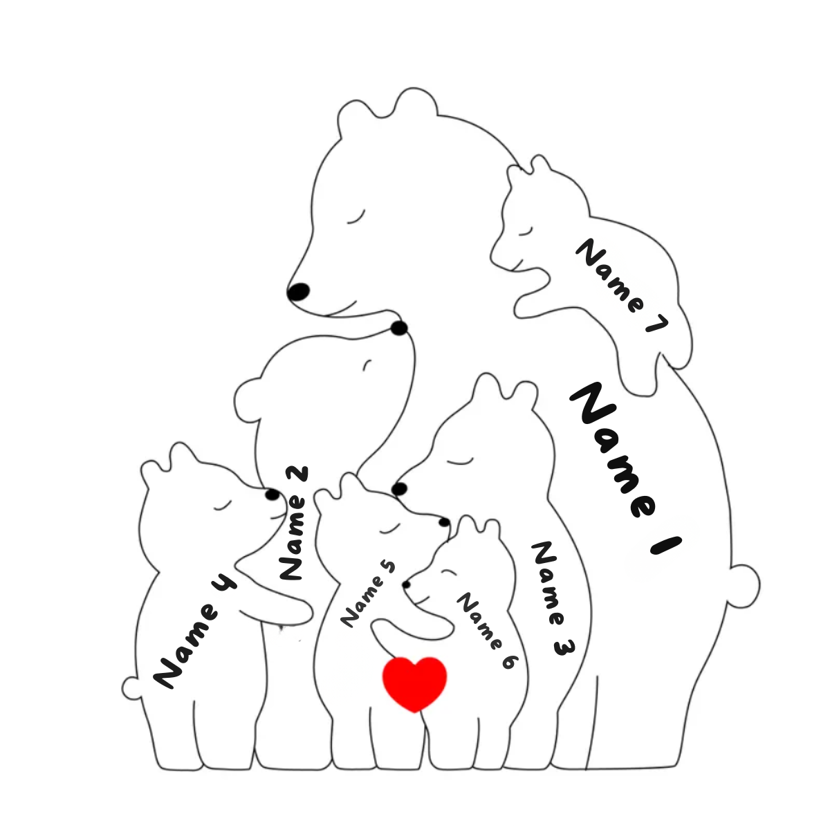 Single-Parent Family Hugging Bear Family - Symbol of Love